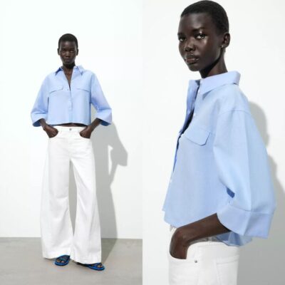 Zara SHORT OXFORD SHIRT