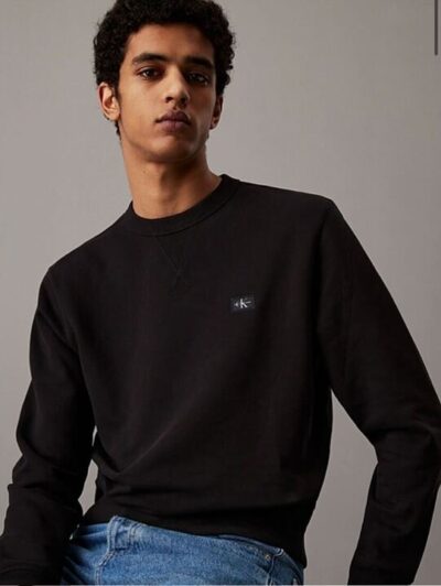 Calvin klein Cotton terry sweatshirt with badge