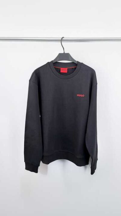 HUGO - Cotton-terry sweatshirt with reverse logo