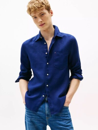 Tommy hilfiger Regular Fit Pigment-Dyed Linen Shirt