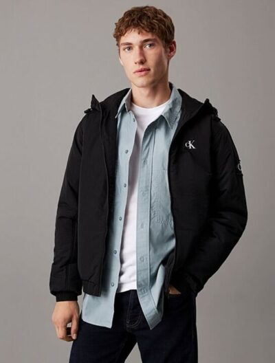 Calvin klein Padded nylon jacket with hood