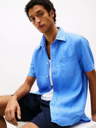 Tommy hilfiger Short-Sleeve Pigment-Dyed Linen Shirt