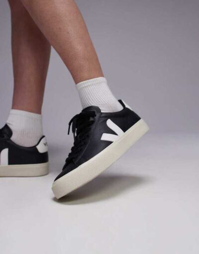 Veja CAMPO LEATHER BLACK WHITE