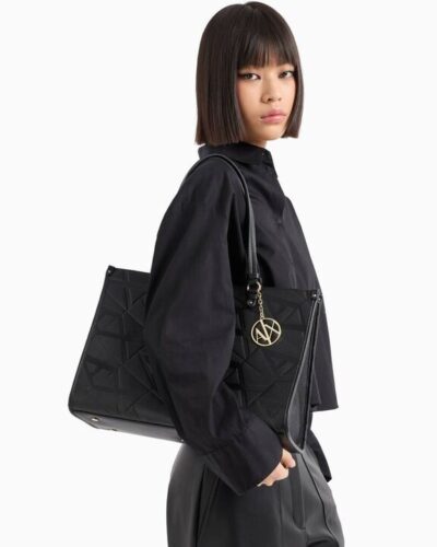 Armani exchange Signature Embossed Tote Bag