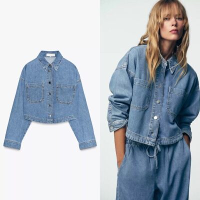 Zara Z1975 SHORT DENIM SHIRT
