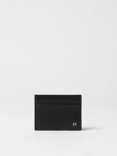 Armani Exchange monogram-embossed Leather Card Holder