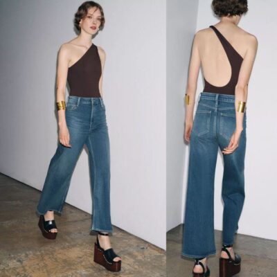 Zara JEANS ZW COLLECTION WIDE LEG HIGH-WAIST