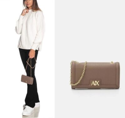 Armani Exchange Wallet CB XS Women's Taupe Polyurethane Bag