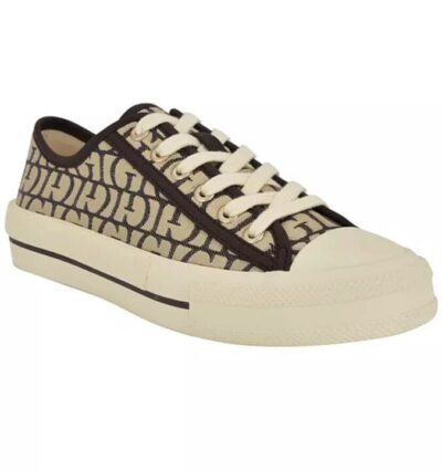 GUESS Women's Carey Jacquard Logo Low-Top Lace-Up Sneakers