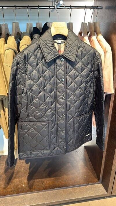 Burberry Corduroy Collar Diamond Quilted Jacket