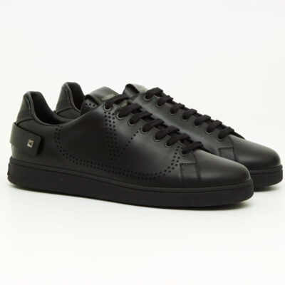 Valentino Backnet Logo Leather Sneaker black