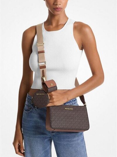 MICHAEL KORS Jet Set Logo Crossbody Bag with Case for Apple Airpods Pro