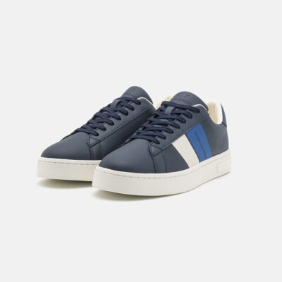 Armani exchange Men's blue sneakers with logo and side bands