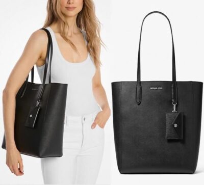 MICHAEL KORS Vincent Large Saffiano Leather Tote Bag with Card Case