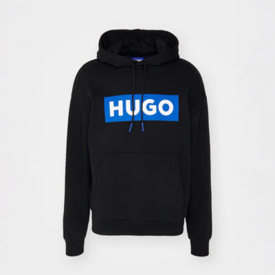 HUGO Regular-fit hoodie in cotton terry with logo print
