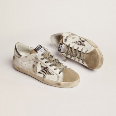 Golden goose Women's Super-Star with zebra print pony skin star