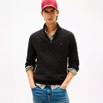 Tommy hilfiger Cable Knit Quarter-Zip Sweater