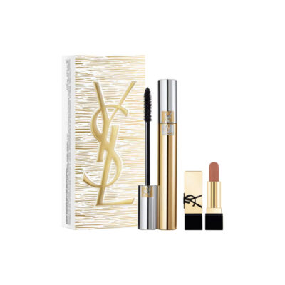 Saint Laurent Volume mascara set with false lash effect + mini pure couture nude Muse lipstick
