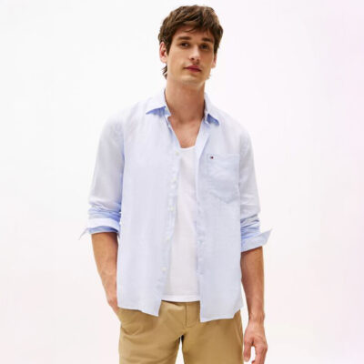 Tommy hilfiger Regular Fit Pigment-Dyed Linen Shirt