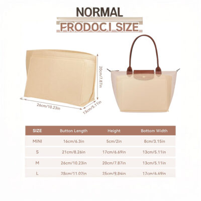 Longchamp Felt Organizer Compatible with Longchamp le pliage Handbag