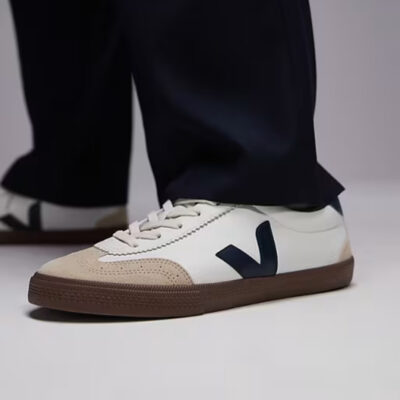 VEJA VOLLEY LEATHER WHITE Navy