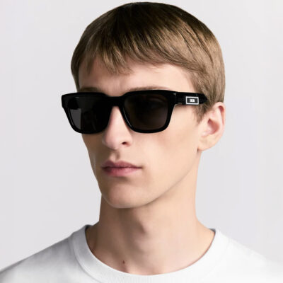 DiorB23 S1I Black Rectangular Sunglasses