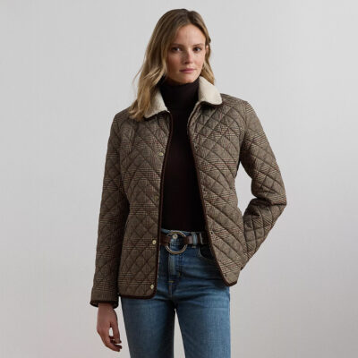 Ralph Lauren Women's Faux-Sherpa-Collar Quilted Coat
