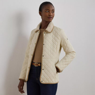 Ralph Lauren Women's Faux-Sherpa-Collar Quilted Coat