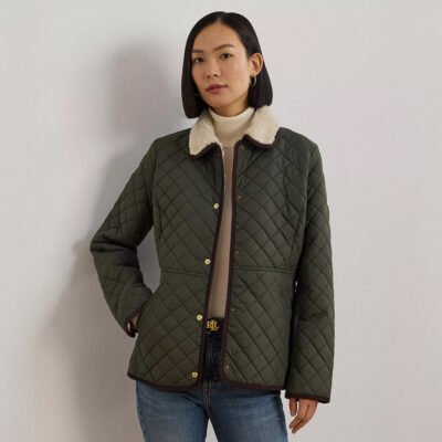 Ralph Lauren Women's Faux-Sherpa-Collar Quilted Coat